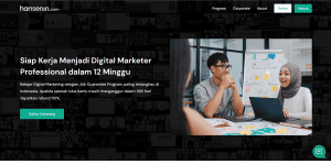 hero section dari website harisenin untuk keperluan artikel Jeremi Siregar membahas bootcamp digital marketing di harisenin.